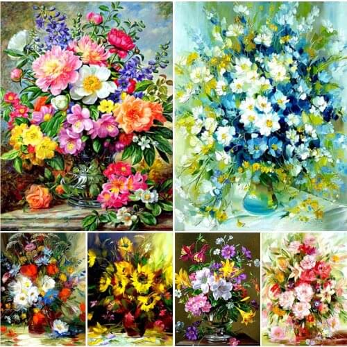 5D DIY Diamond Painting Full Square Flower Bouquet Cross stitch Embroidery Diamond Mosaic Flowers Picture of Rhinestones Decor