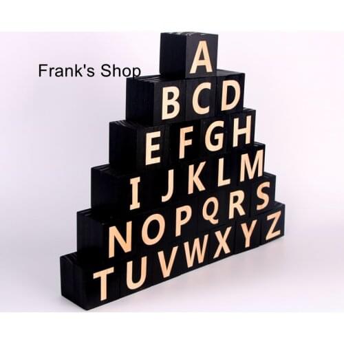 B Wood Alphabet Number Blocks Set Kids Natural Wood Letter Building Blocks Craft Early Learning Educational Toys Baby Room Decor