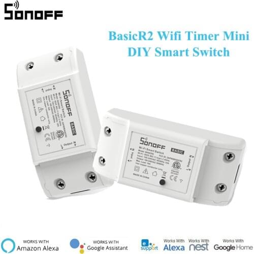 SONOFF BasicR2 Wireless Wifi Smart Mini DIY Switch for eWelink APP Remote / Voice Control Automation Work With Alexa Google Home