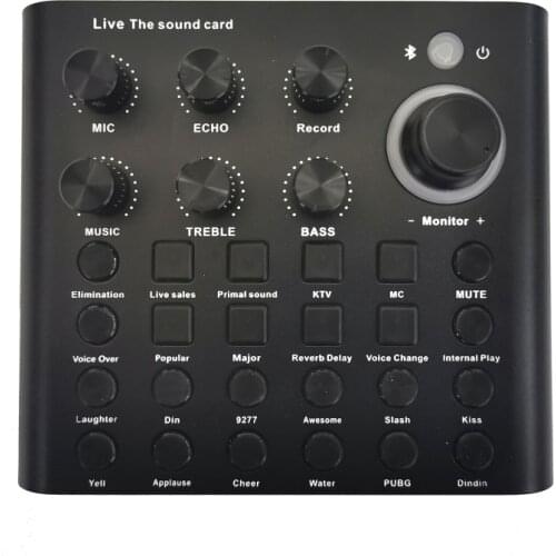 Bluetooth Mini Sound Mixer Board for Live Streaming Voice Changer Sound Card for