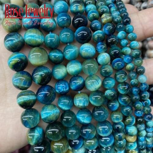 Free Shipping AAA Natural Blue Tiger Eye Round Loose Beads 6 8 10mm For Jewelry Making DIY Bracelet Accessories 15'' Strands