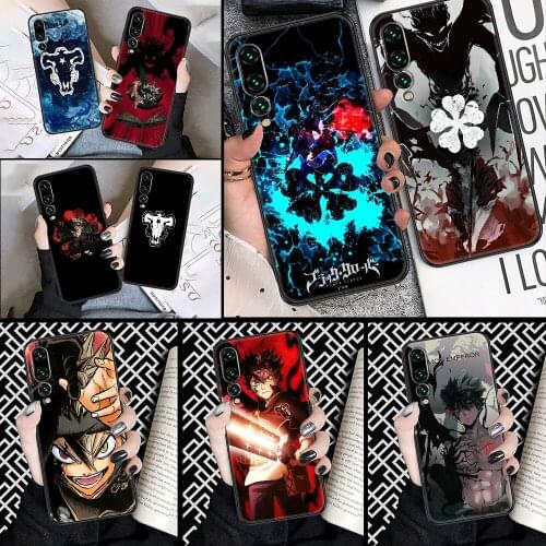 Black Clover Anime Phone case For Huawei P Mate P10 P20 P30 P40 10 20 Smart Z Pro Lite 2019 black fashion funda luxury prime