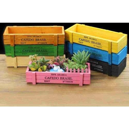 Wooden Succulent Pot Planter Basket Holder Planter Box Centerpiece for Wedding Table Decoration For Cactus Spider Plants Aloe