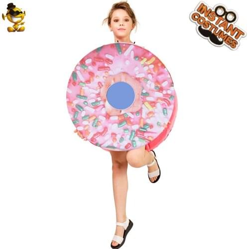 DSPLAY Strawberry Chocolate Doughnut Jumpsuit New Style Kids Cosplay Chocolate Doughnut Costumes for Carnival Halloween Party