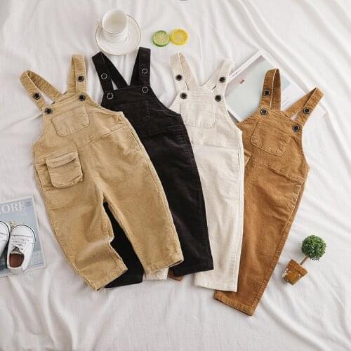 Baby Kids Jumpsuits Spring Autumn Korean Casual Corduroy Overall for Girl Kids Trousers 2020 New Arrival Child Pants Boy Overall
