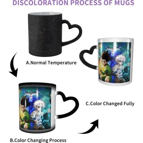 DIY Personalized Magic Mug Hunter-X-Hunte Heat Sensitive Ceramic Mugs Color Changing Coffee Milk Cup Gift Print Pictures