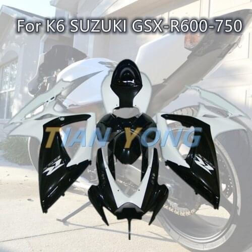 Fairing kit For SUZUKI GSXR600-750 GSX-R600 GSX-R750 2006 2007 customize motorcycle parts Plastic Protection Cover white black