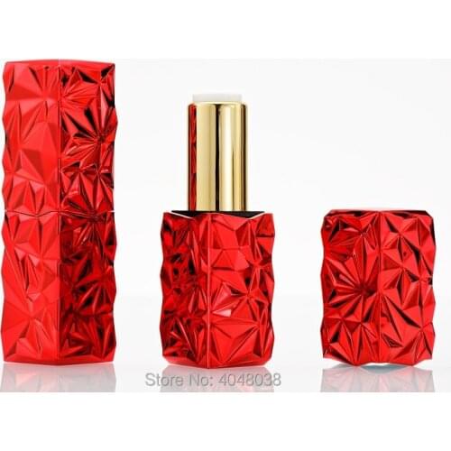 Red/Silver Empty Beauty Lipstick Tube 12.1mm Professional Makeup Lip Balm Container Magnetic Lip Rouge Bottles 20pcs/Lot