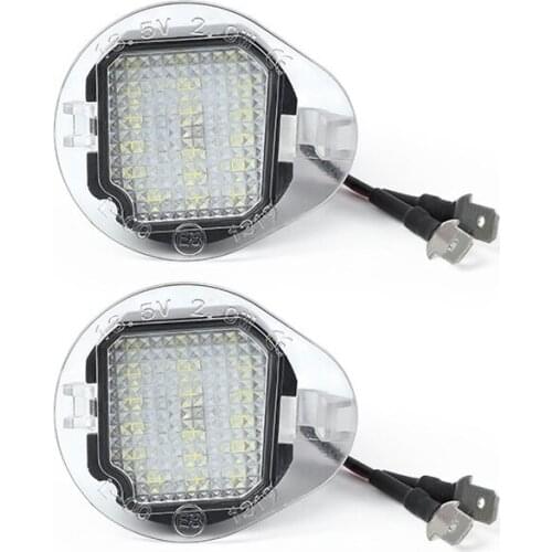 2Pcs LED Under Mirror Puddle Light For Jeep Grand Cherokee 14-17 Bright White Under Mirror Canbus Error Free Welcome Lamp