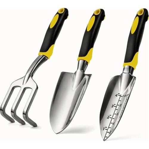 LUDA Garden Tool Set, 3 Pcs Garden Tool Kits, Trowel, Transplanter And Cultivator, Alloy Hand Garden Tool With Ergonomic