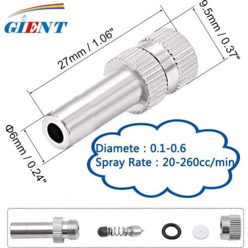 50 Pcs Orifice 0.1-0.6 Atomizing Misting Cooling Nozzle For Humidifying Atomization Dust Cleaning Disinfection Artificial Fog