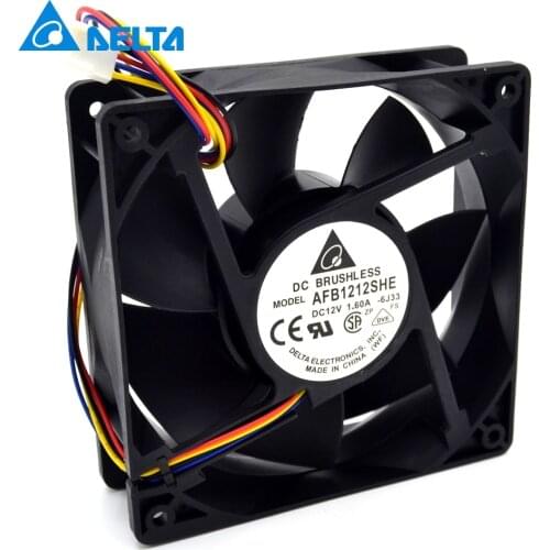 New AFB1212SHE 12038 12cm 120mm 1.6A 12v 4wire PWM 40cm long line of cooling fan for Delta 120*120*38mm