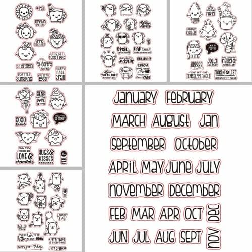 New Design Mixed Pattern Silicone Stamp Rubber Seal Transparent Clear For Scrapbook Album Embossing Decor DIY Crafts