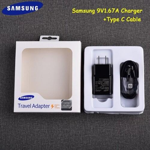 Original Samsung USB Charger Power Wall Adapter 9V1.67A Quick Charge Type C Cable For Galaxy A52 A12 A10S A50S A20S A21S M30S S9