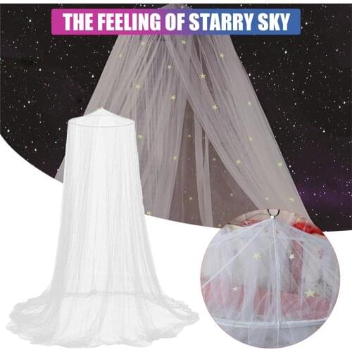 Ceiling Hanging Stars Mosquito Net Night Glowing Bed Canopy Curtain Tent Summer Starry Pricess Dome Mosquito Net