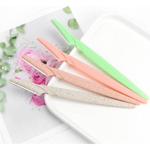 Straight Handle Eyebrow Trimmer Razor of Safety Protecting Net Anti-Scraping Beauty Makeup Tools E528