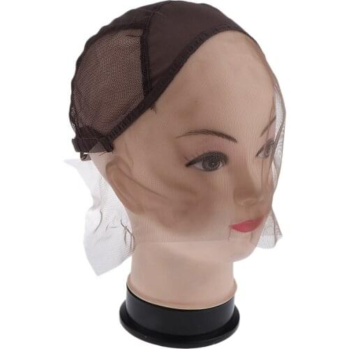 Stretchable Lace Front Wig Hairnet Making Human Hair Wigs Tools with Adjustable Straps Skin Color