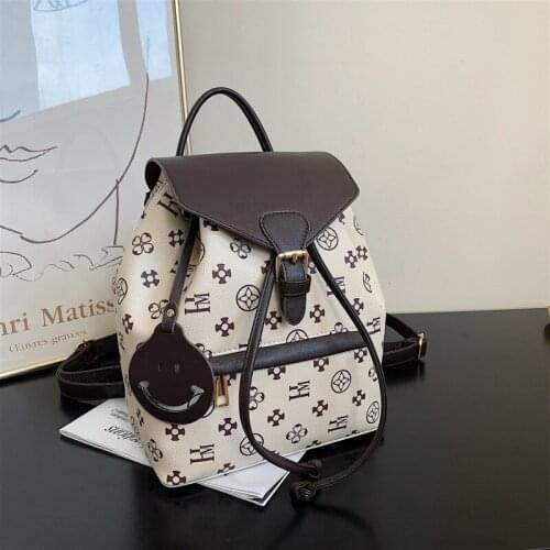 Letter Pattern Backpack Women Luxury Pu Backpack Womens Small Womens Backpacks Stylish School Fashion Backpacks for Teens