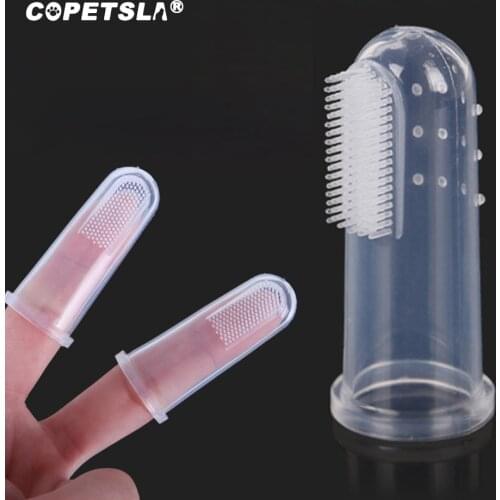 Copetsla 1PCS/4PCS/10PCS Soft Pet Finger Toothbrush Teddy Dog Brush Bad Breath Tartar Teeth Tool Dog Cat Cleaning Supplies