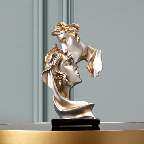 Modern Abstract Valentines Day Love Kiss Resin Ornaments Wedding Gift Home Bedroom Desktop Figurines Decoration Statue Crafts