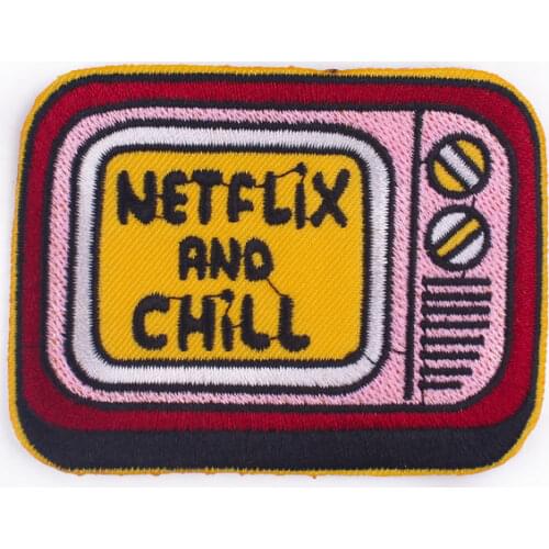 TV Patch Hippie Space Embroidered Patches For Clothing Cartoon Patch Hippie Stickers DIY Patches On Clothes Applique Patch