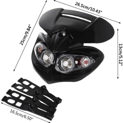 Universal Motocross Headlight Fairing Head Lamp High / Low Beam Dual 40GF