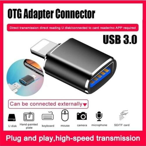 USB OTG Adapter For iPhone X XR Xs 11 Pro Max 6 6s 7 8 Plus SE2 iPad iOS 13 14 Data Converter Connect Camera SD Card U Disk MIDI