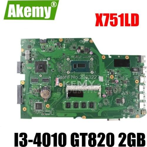 X751LD Motherboard REV:2.0 I3-4010 GT820 DDR3 For Asus R752L X751L X751LN Laptop motherboard X751LD Mainboard X751LD Motherboard