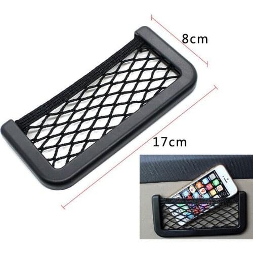 1Pcs Car Organizer Storage Bag Auto Paste Net Pocket Phone Holder Car Accessories 17*8 cm Universal