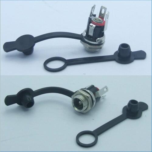 10pcs Waterproof plastic 5.5mm x 2.5mm DC Socket Nut Mount Power Charger DC-025M