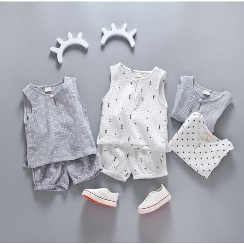 Baby Boy Clothes Set Casual Summer Small Baby Boys Girls Outfits Suit Sleeveless T-shirts Vest Tops Shorts 2Pcs Kids Tracksuits