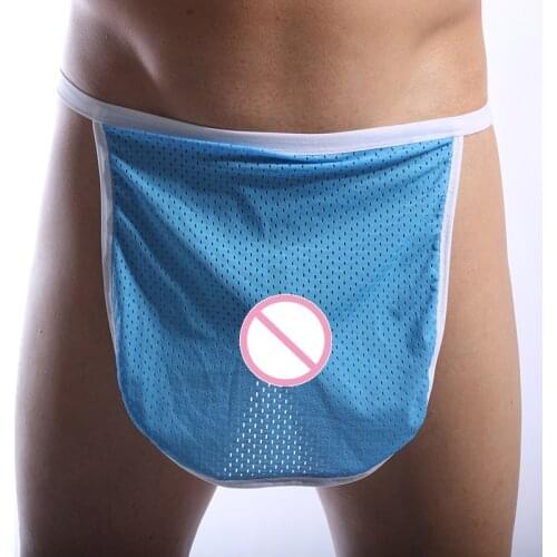 2016 Fashion Funny Fishnet Transparent Gay Male Backless Strings Underwear/Men Erotic Jockstrap Thongs Lingerie Size M L XL