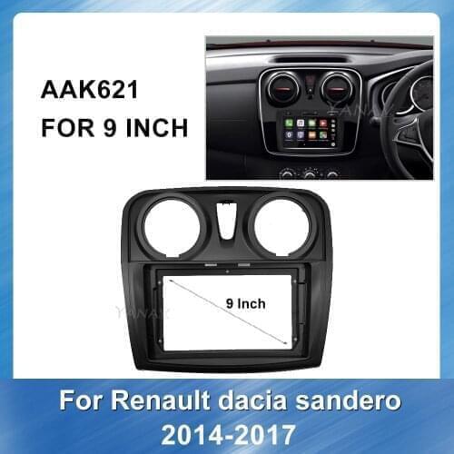 Car radio audio Fascia frame Dash Panel For-Renault Dacia Sandero 2014-2017 Car GPS Navigation Panel Adaptor Refitting Kit frame