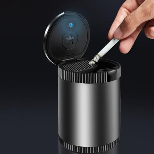 Car LED ashtray with cover multi-function car ashtray Black Red Gray Silver Gold Storage Cup