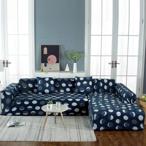 Sofa Covers for Living Room Elastic Printed Corner Couch Cover L Shaped Chaise Longue Slipcovers Chair Protector 1/2/3/4 Seater