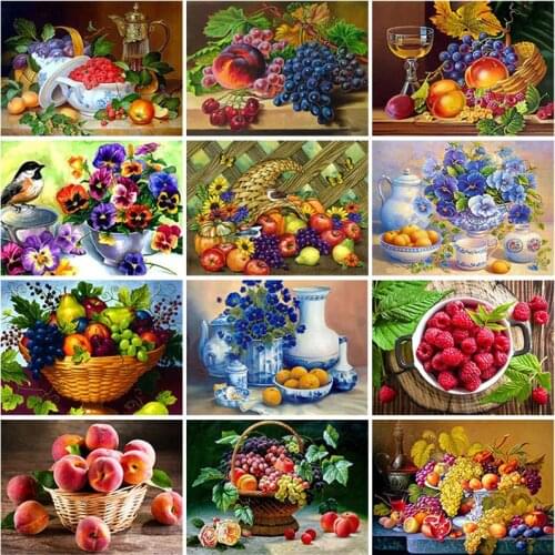 DIY 5D Diamond Painting Full Round Drill Mosaic Fruit Diamond Embroidery Rhinestone Cross Stitch Wall Art Home Decor
