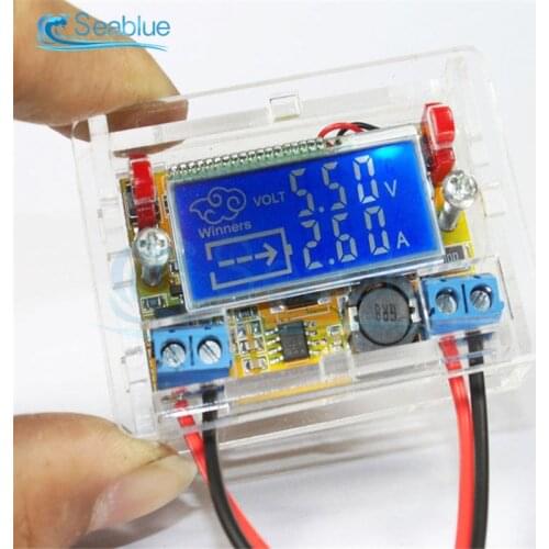 Dual Display DC-DC 5-23V To 0-16.5V 3A Step Down Power Supply Buck Converter Adjustable LCD Step-down Voltage Regulator W/ Case