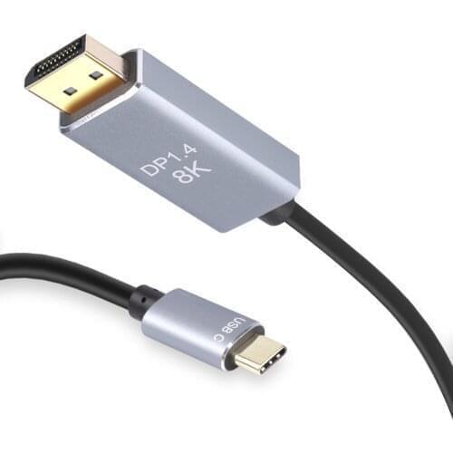 Kebidu 1.8m Type C To DP 1.4 Adapter Cable USB C DP1.4 Cable 8K@30hz PVC Aluminum Alloy Cable For Laptop Projectors Monitor