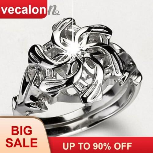 Classic Vintage Wedding Band ring for women The Galadriel Nenya Charm 3ct 5A Zircon 925 Soild Sterling Silver ring