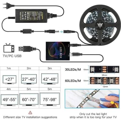 LED Strip Light Set Ma-c Os With Computer Screen Linux ABS 1/2/3/4/5m Easy Installation Profession Home Decoration For Windows
