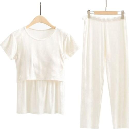 Pregnant Women Dress Suit Fashion Short Sleeve T-shirt Two Sets Go Out Foreign Spring And Summer Jacket Loose