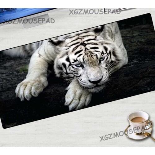 XGZ Diy Custom Animal Large Mouse Pad Black Lock Edge HD Tiger Rock Computer Desk Mat Rubber Non-slip Washable Fabric