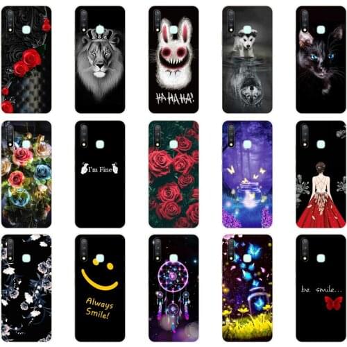 For Vivo Y19 Case 6.53'' Soft TPU Silicon Back Cover For Vivo Y19 VivoY19 Phone Case Protective Bumper Shell Painted Coque Clear
