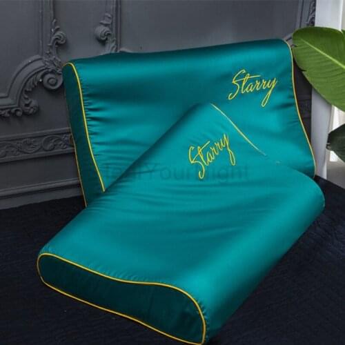 Letter Embroidery Pillow Cases Slowly Rebound Memory Foam Space Pillow Cases Neck Memory Pillow Case Latex Pillowcase 40*60cm