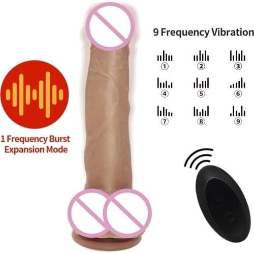Huge Simulation Skin Dildo Remote Control Vibrator Realistic Fake Penis Sex Toys For Woman Vagina Anal Plug Massager Sex Shop