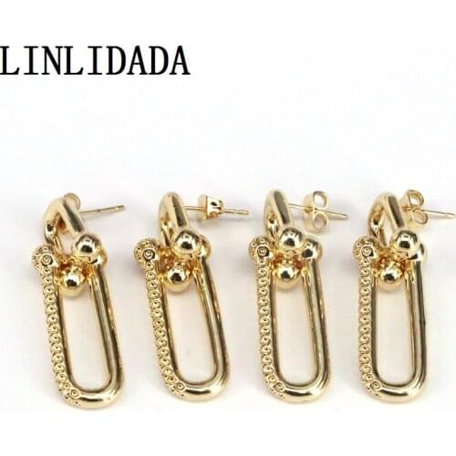 5Pairs, Metal Copper Geometric Hoop Earrings Gold Color Jewelry Earrings for Women Girls