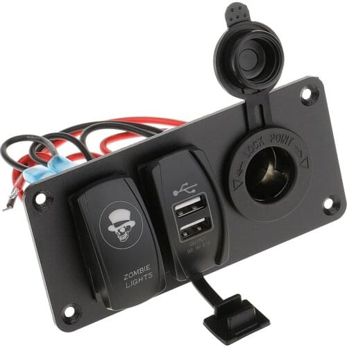 Switch Control Dual USB Charger Power Socket 5-pin Connection On/Off Switch Waterproof Panel