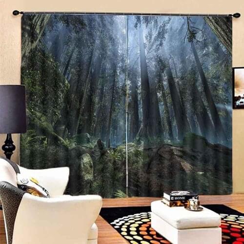 Custom HD Photo Curtains forest Landscape Curtains For Kitchen Living Room Bedroom Modern Blackout Curtains