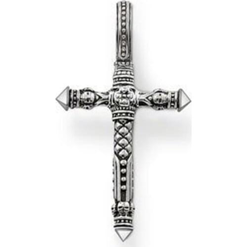 Silver Plated Skulls Cross Pendants Fit Necklace, European Bijoux Most Fashion Jewelry Skeleton Cross Pendant Gift for Women Men