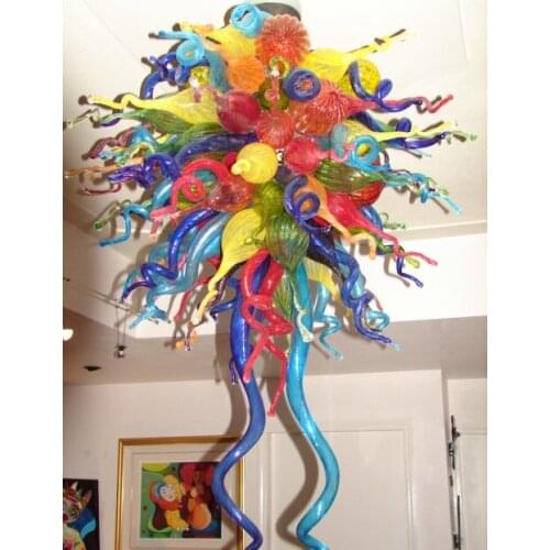 Hand Blown Glass Crystal Chandelier Elegant Best Decor Home Lamps Chihuly Style Chandelier Lighting